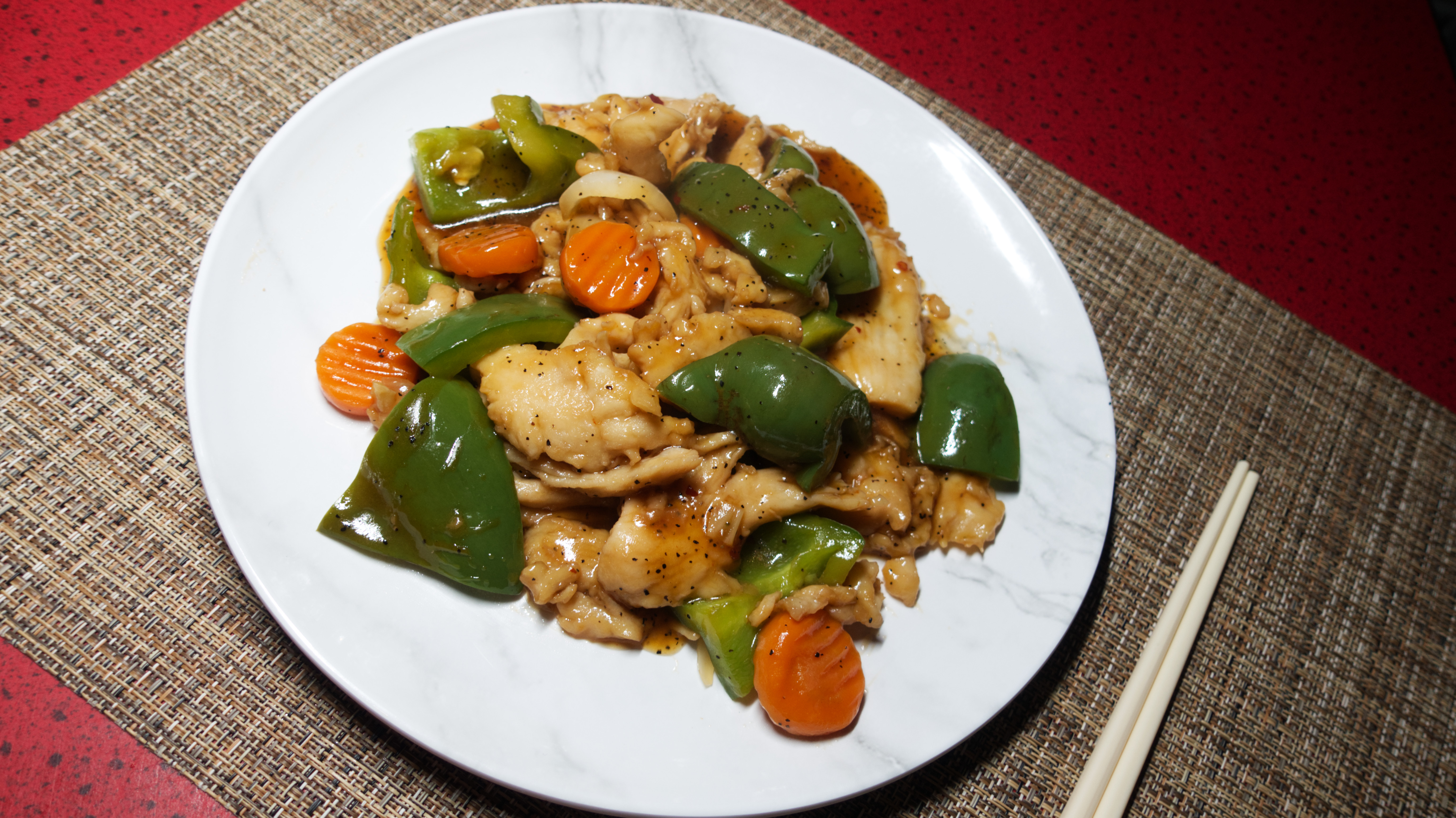 Order Black Pepper Chicken food online from Happy China Restaurant store, Pensacola on bringmethat.com