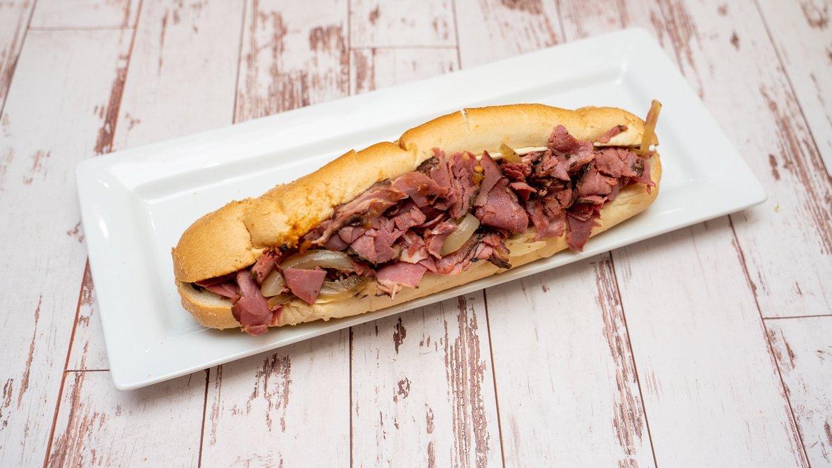 Order  17. Hot Pastrami Hoagie food online from Cheesesteak Grille store, Roseville on bringmethat.com