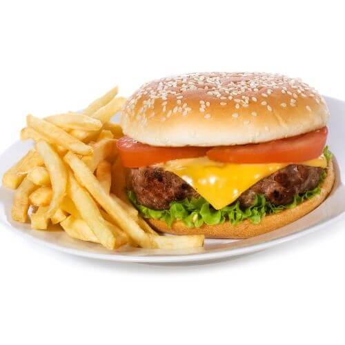 Order Hamburger Special with Fries food online from Dandana Cafe store, Glendora on bringmethat.com