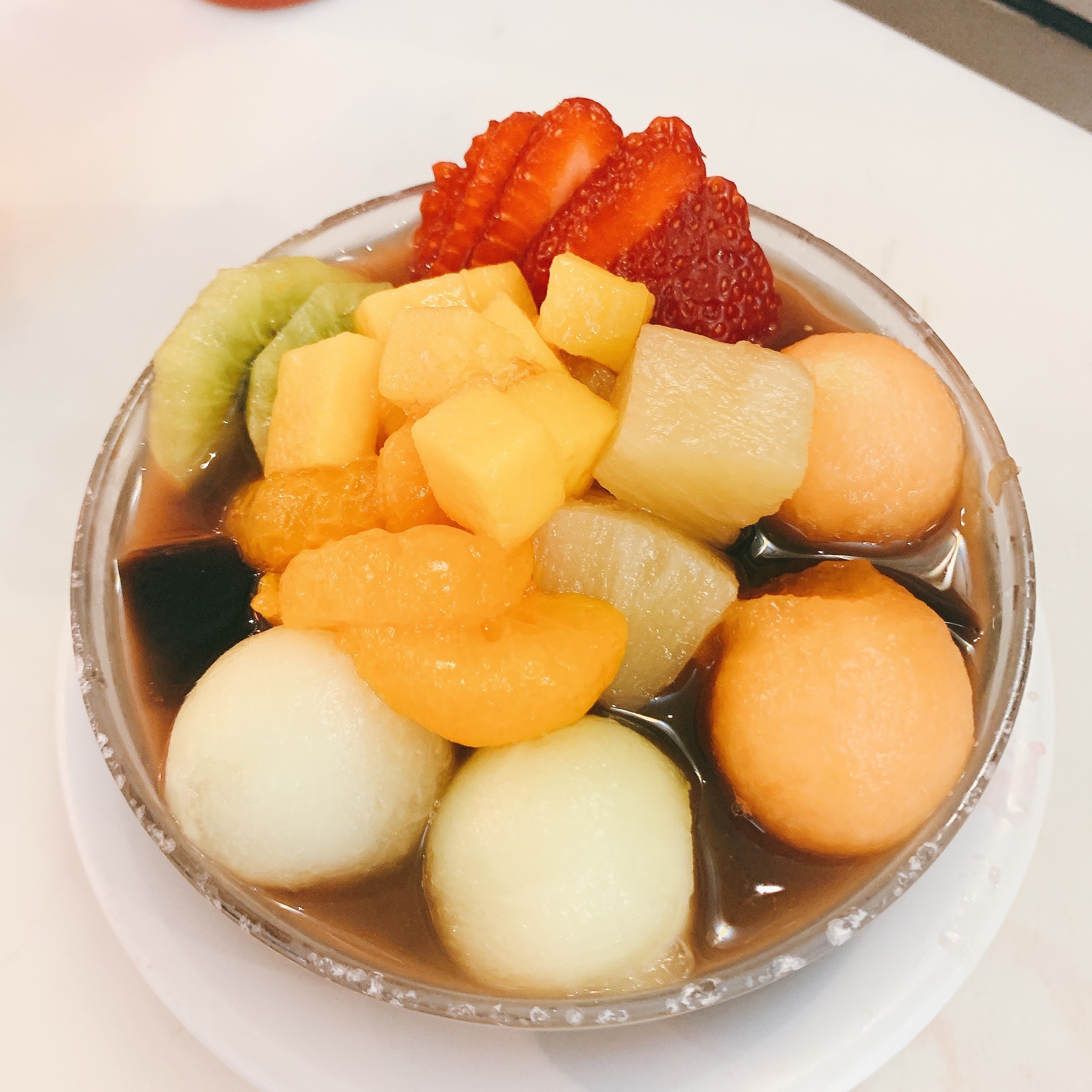 Order Mixed Fruit with Grass Jelly  B仔涼粉 food online from Dessert Republic -- Hong Kong Bistro store, San Mateo on bringmethat.com