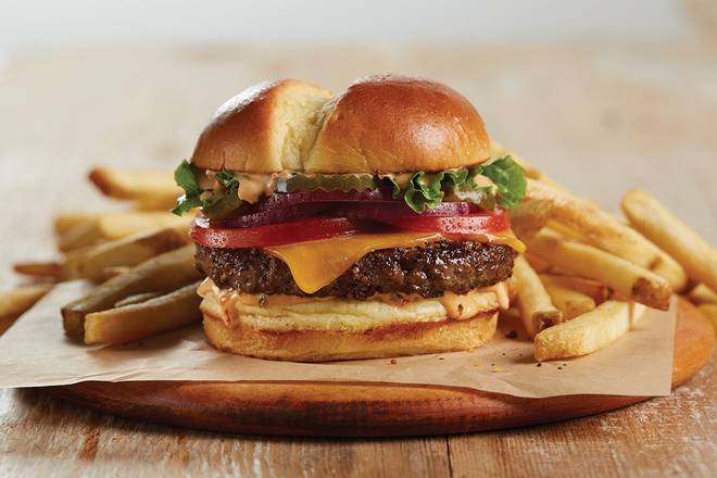 Order Tillamook® Cheddar Burger food online from Shari Cafe store, Spokane on bringmethat.com