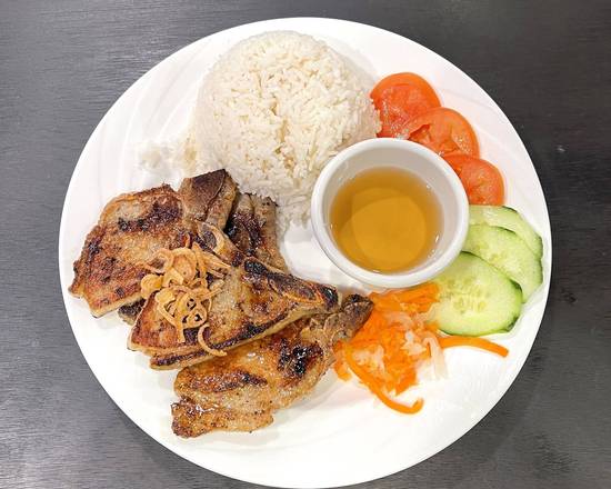 Order R1 Porkchops with Rice food online from Indochine Restaurant store, New Brunswick on bringmethat.com