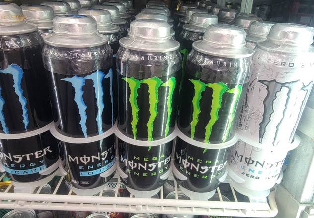 Order Monster 24 oz can- blue, green, and white food online from Hub Market & Deli store, San Diego on bringmethat.com