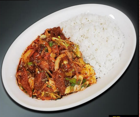Order [B2] 제육볶음 덮밥 / Spicy Pork Plate with Rice food online from Jjang Restaurant store, Buena Park on bringmethat.com