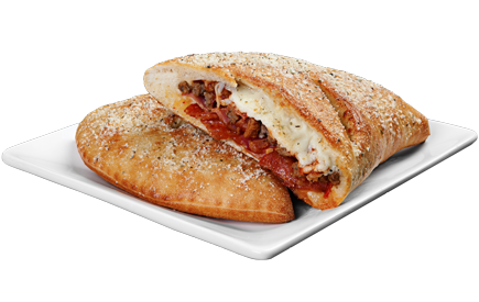 Order All-Meat Combo Calzone food online from Godfather Pizza store, Pekin on bringmethat.com