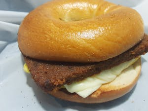 Order SCRAPPLE EGG CHEESE ON BAGEL food online from Millers Country Kitchen store, Middletown on bringmethat.com