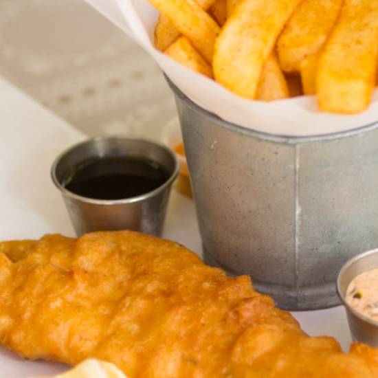 Order Fish & Chips food online from Bare Back Grill store, San Diego on bringmethat.com