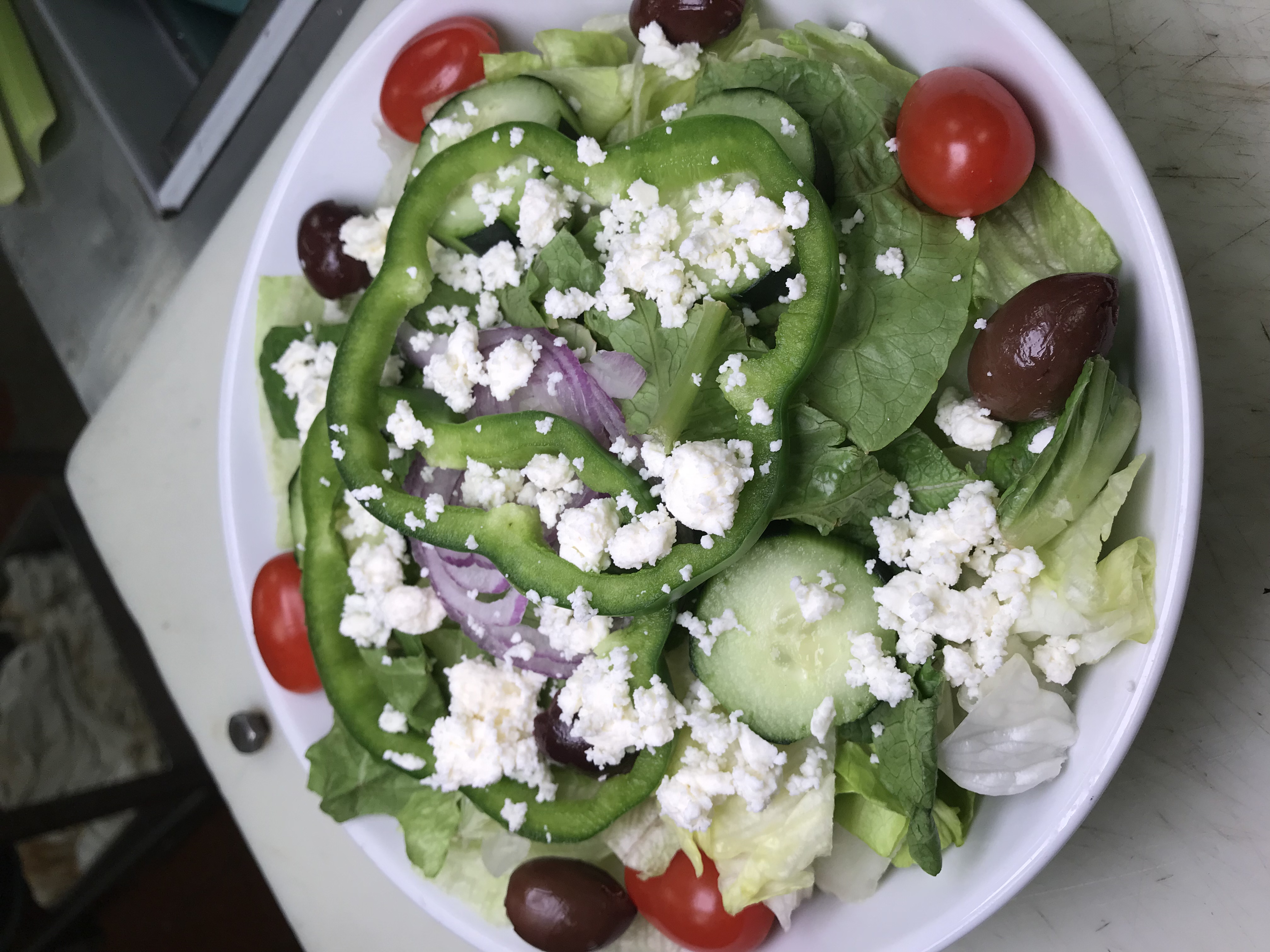 Order Greek Salad food online from Pizzaiola store, North Babylon on bringmethat.com