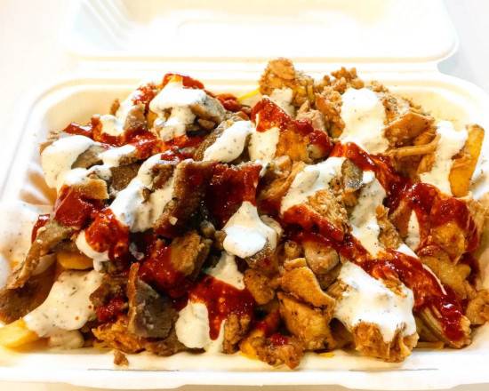 Order Large Loaded Fries with Gyro food online from Chopped Halal Grill store, Richardson on bringmethat.com