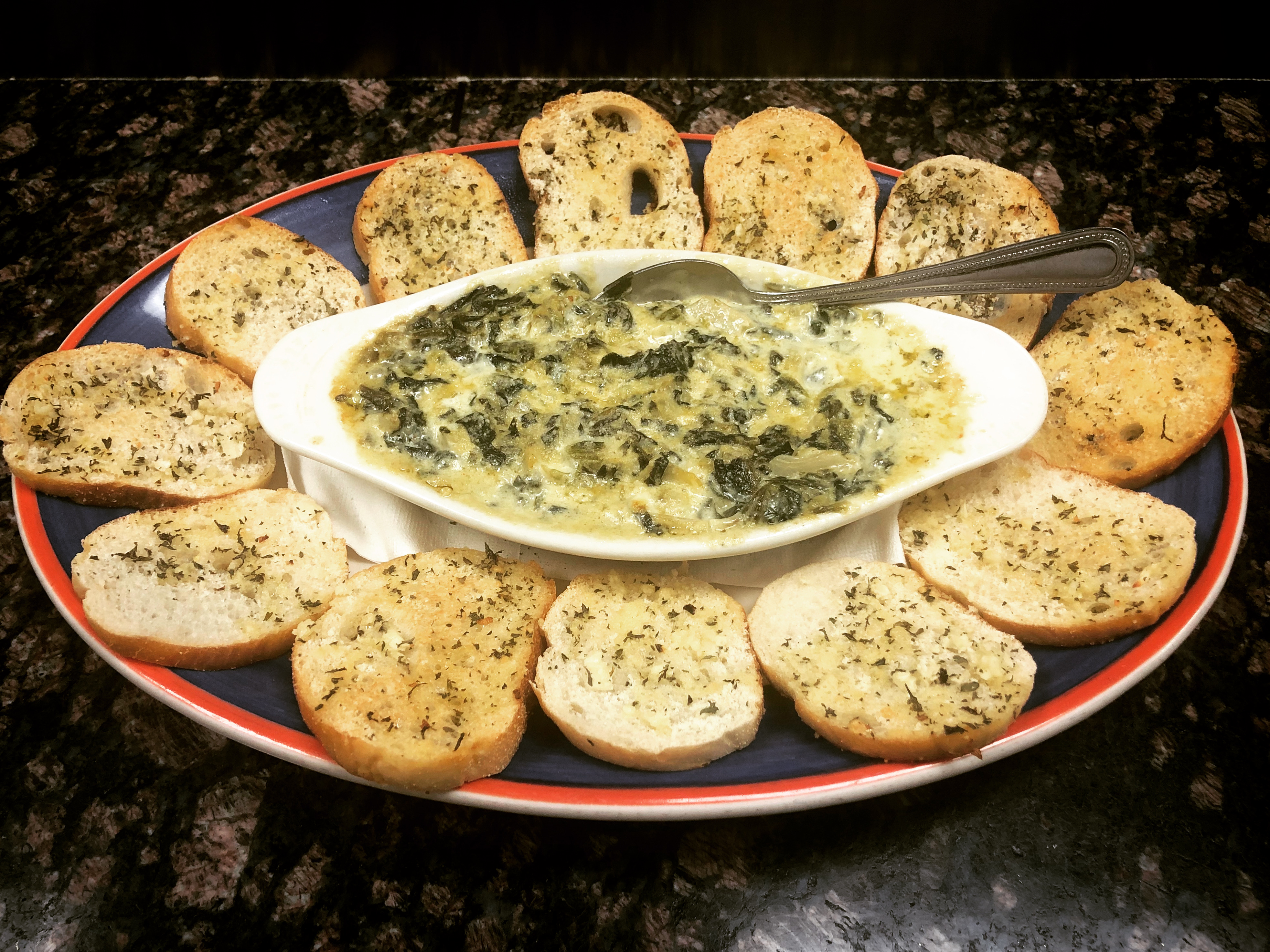 Order Spinach and Artichoke Creamy Dip food online from Vinny Italian Grill store, Fredericksburg on bringmethat.com