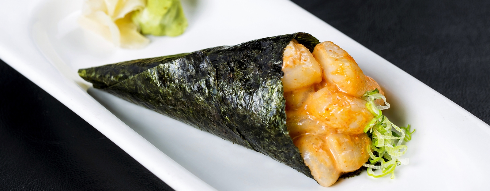 Order Spicy Scallop Hand Roll food online from PB Sushi store, San Diego on bringmethat.com