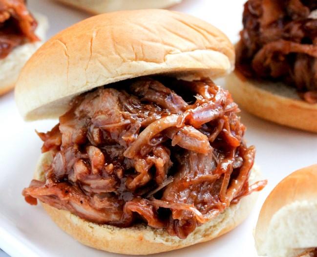 Order 1/4 lb. Pulled Pork Slider food online from AJ's Burgers store, New Rochelle on bringmethat.com