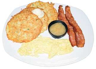 Order NEW! Potato Pancake Platter food online from Perkins Restaurant & Bakery store, Fairfield on bringmethat.com