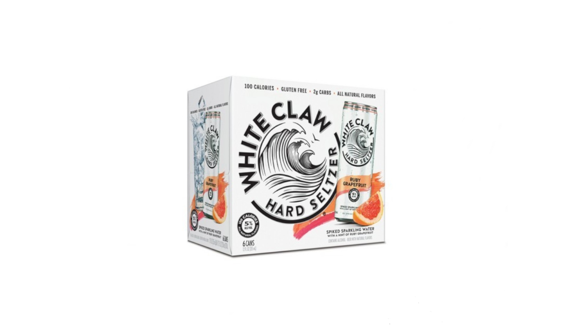 Order White Claw Ruby Grapefruit 6 pack  5% abv food online from Pink Dot store, Santa Barbara on bringmethat.com