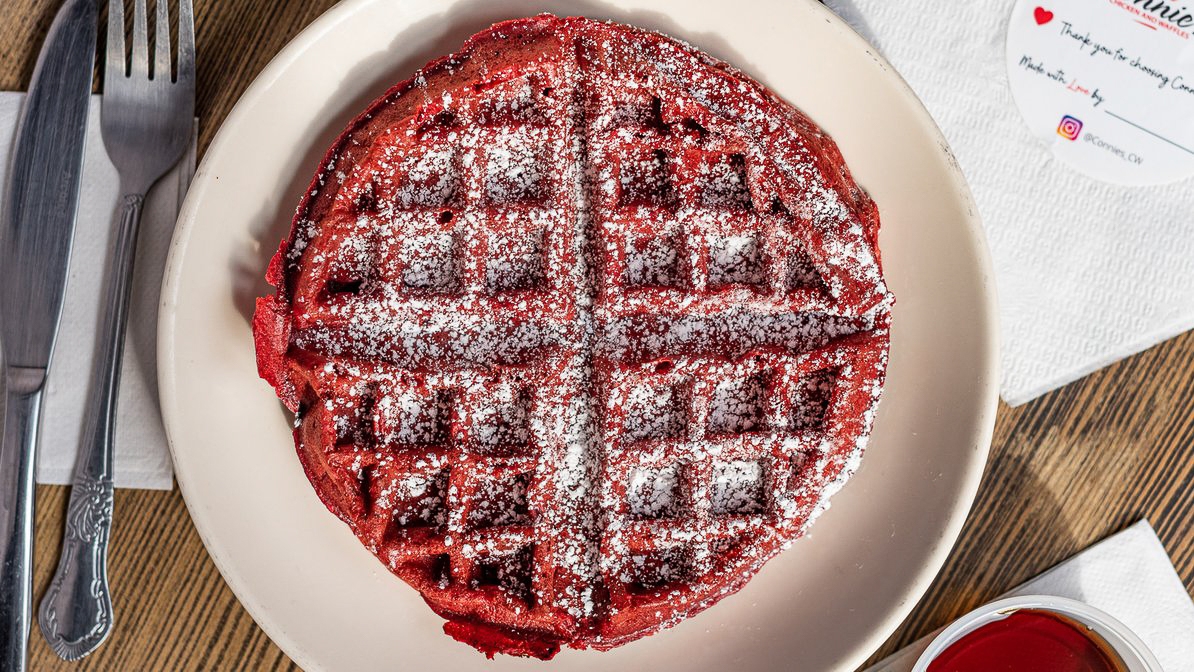 Order Red Velvet Waffle food online from Connie Chicken And Waffles store, Wilmington on bringmethat.com