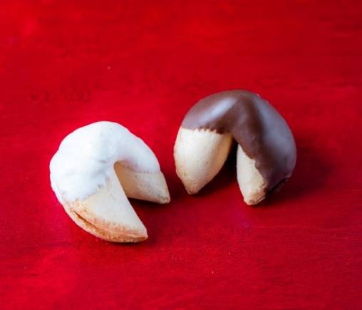 Order Chocolate Fortune Cookies (2pc) food online from Chin Chin store, El Segundo on bringmethat.com