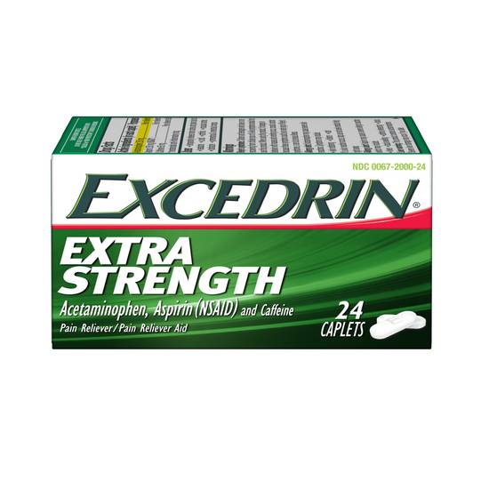 Order Excedrin Pain Reliever Aid Extra Strength with Caffeine (24 ct) food online from Rite Aid store, CONCORD on bringmethat.com