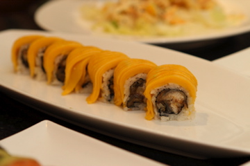 Order 11. Mango Dragon Roll *Most Popular* food online from Bayridge sushi store, Brooklyn on bringmethat.com