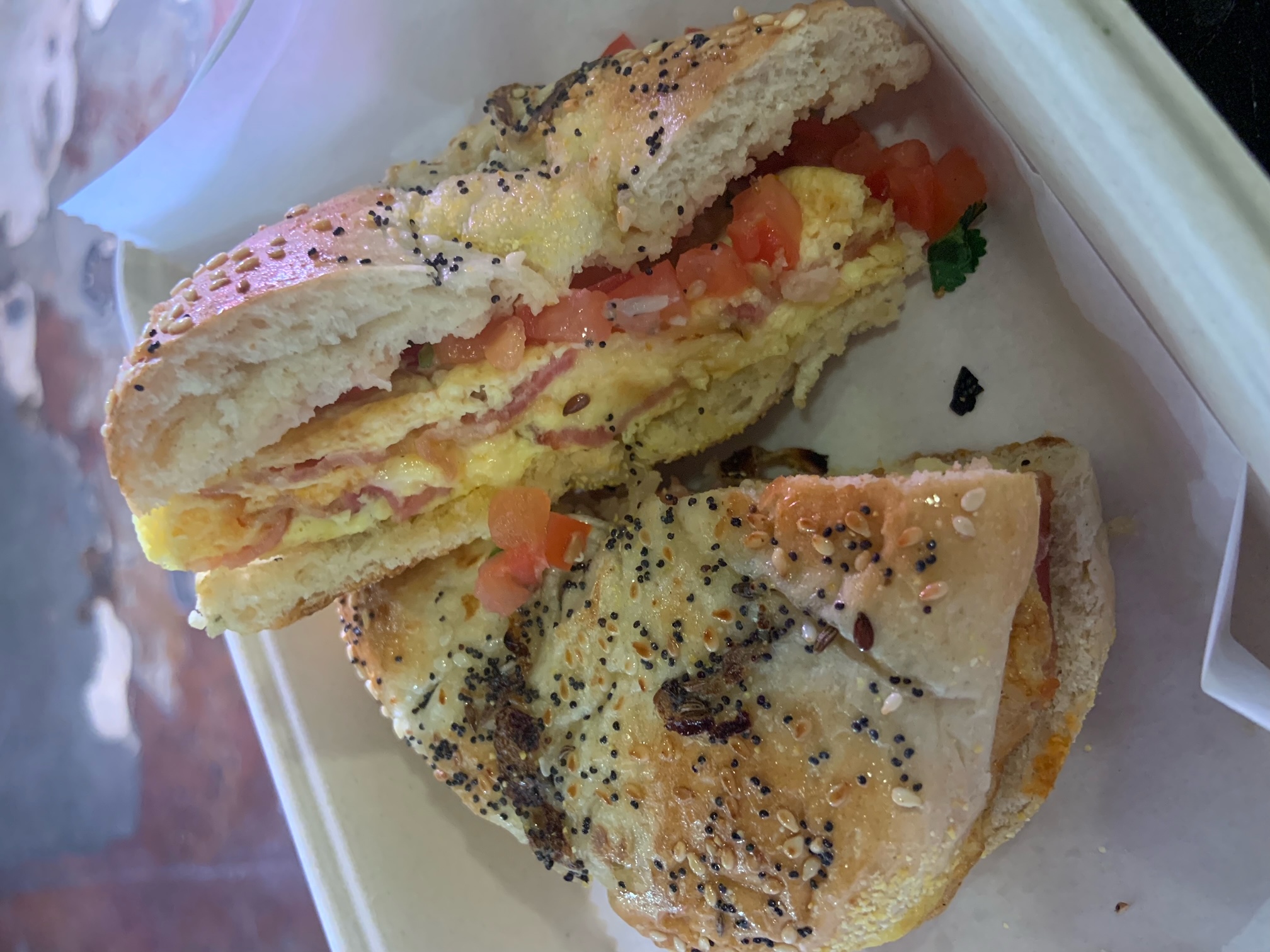 Order Bagel with Egg and Cheese food online from Dogtown Coffee store, Santa Monica on bringmethat.com