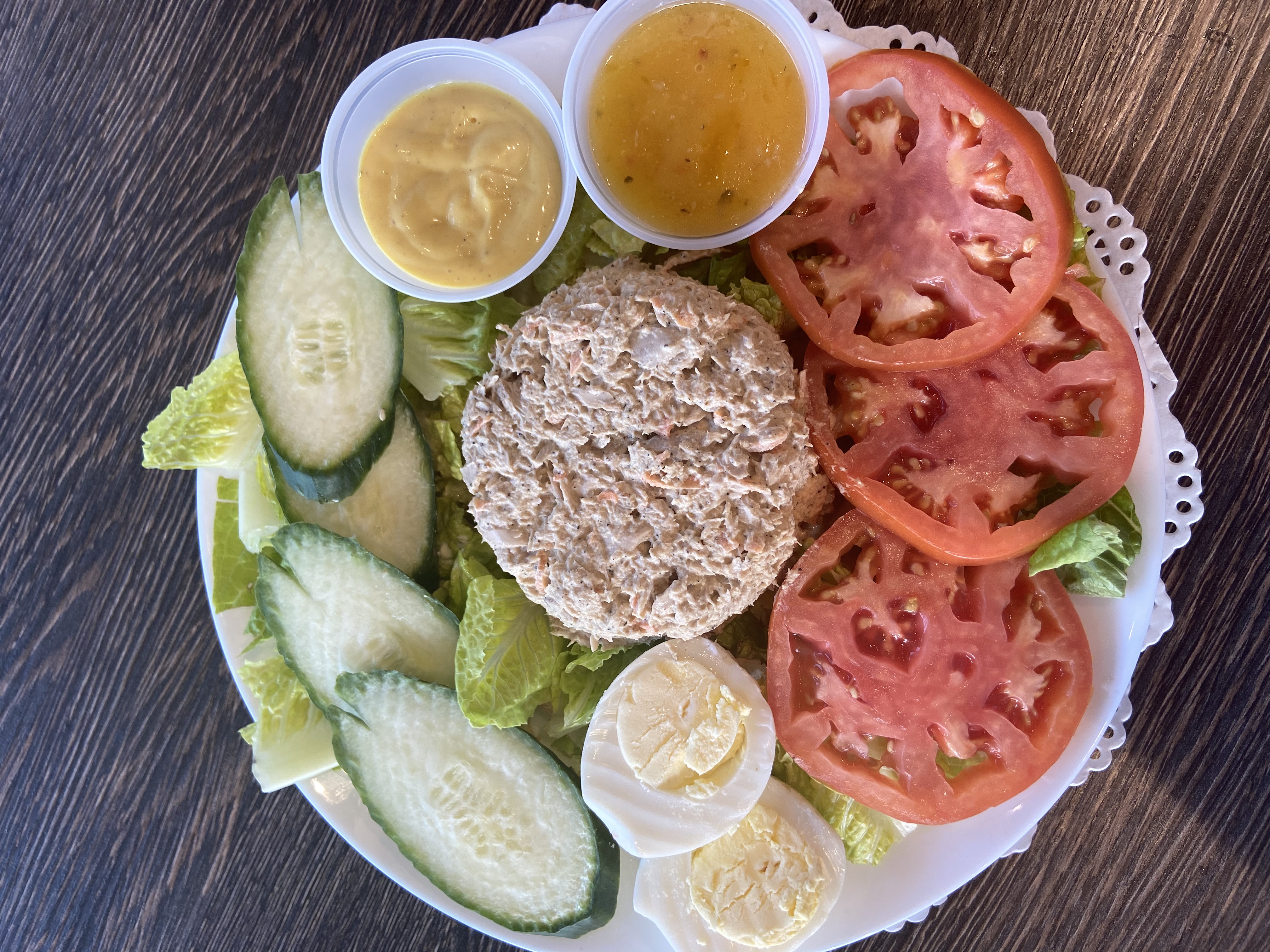 Order Tuna Salad Plate food online from Soho Tea and Coffee store, Washington DC on bringmethat.com