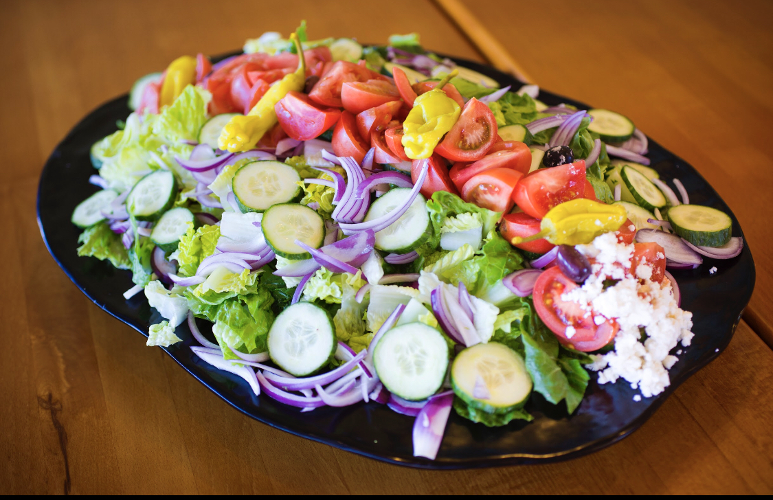 Order Greek Salad food online from Peno Mediterranean Grill store, Wilmington on bringmethat.com