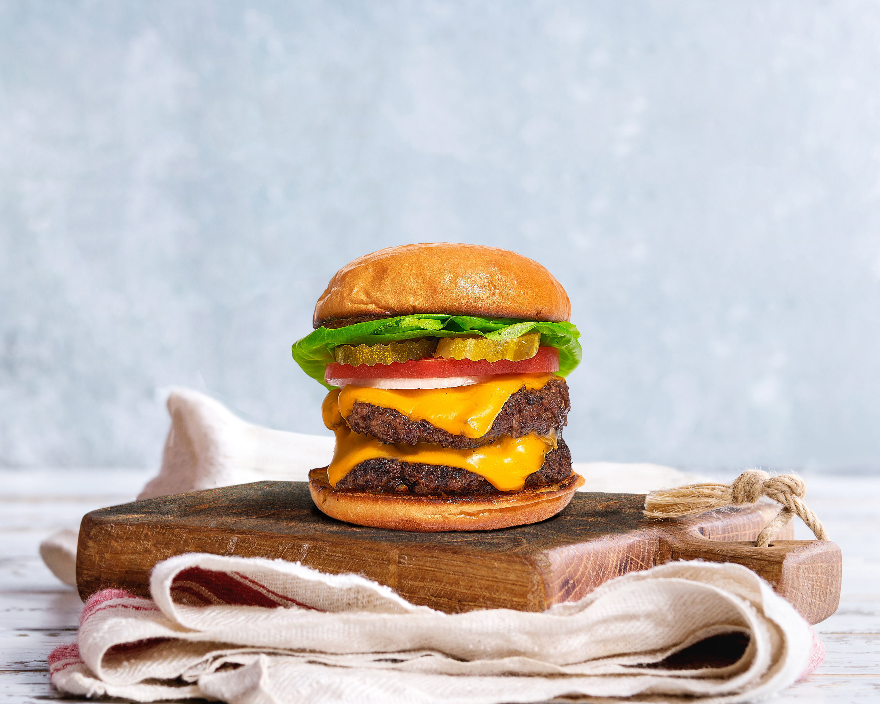 Order Stacked Cheese Burger  food online from The Vegan Grill store, San Francisco on bringmethat.com