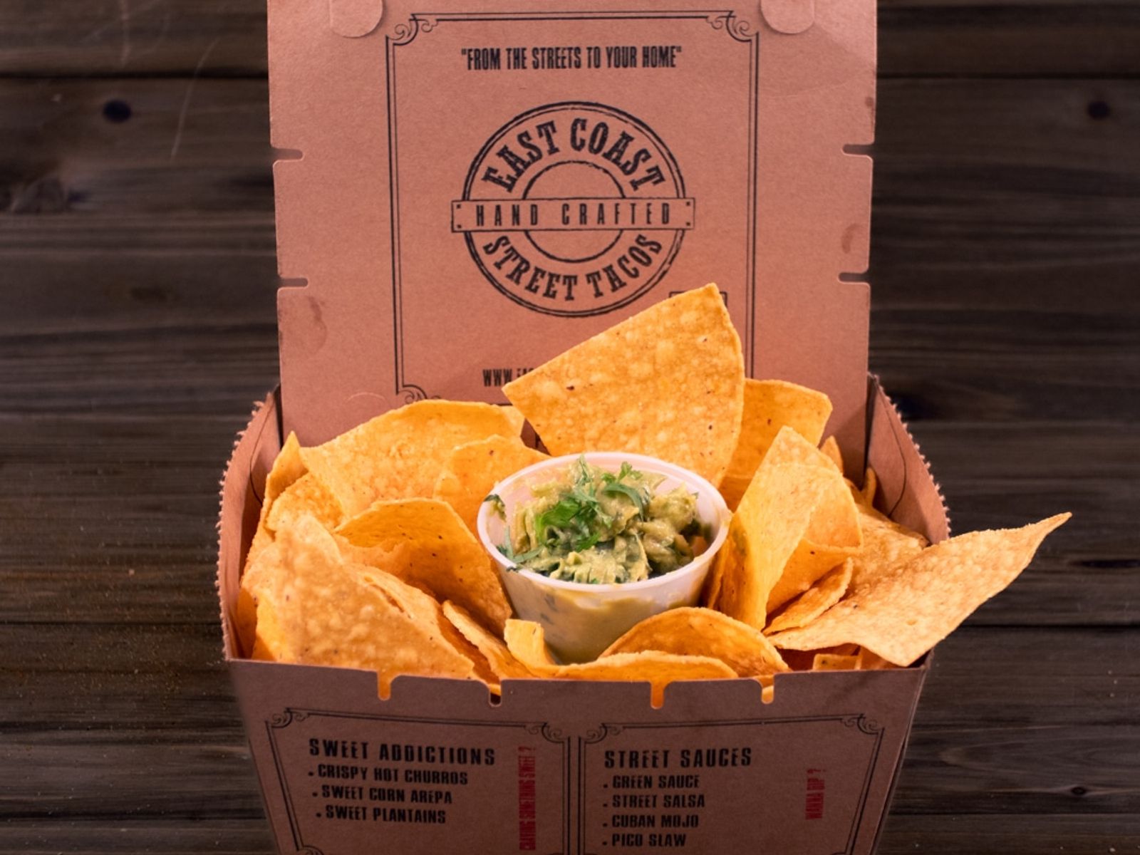 Order Guac and Chips food online from East Coast Street Tacos store, Brooklyn on bringmethat.com