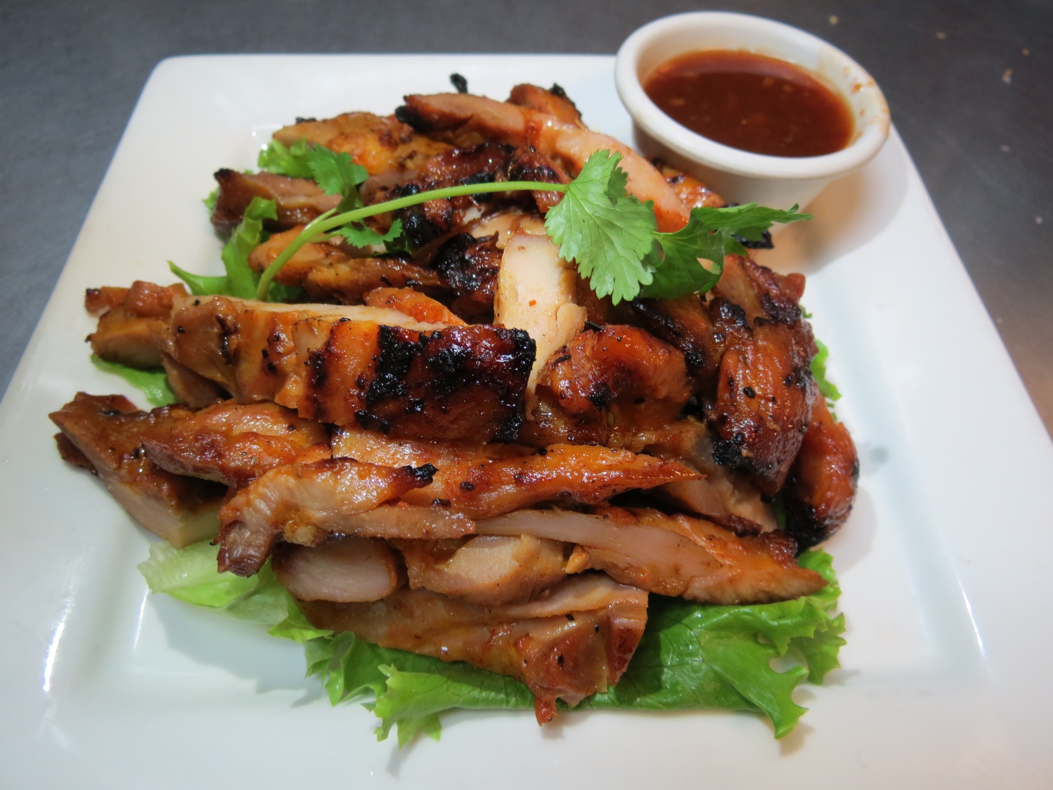 Order 13. Thai BBQ Chicken Plate food online from Lucky Kitchen store, Eastvale on bringmethat.com