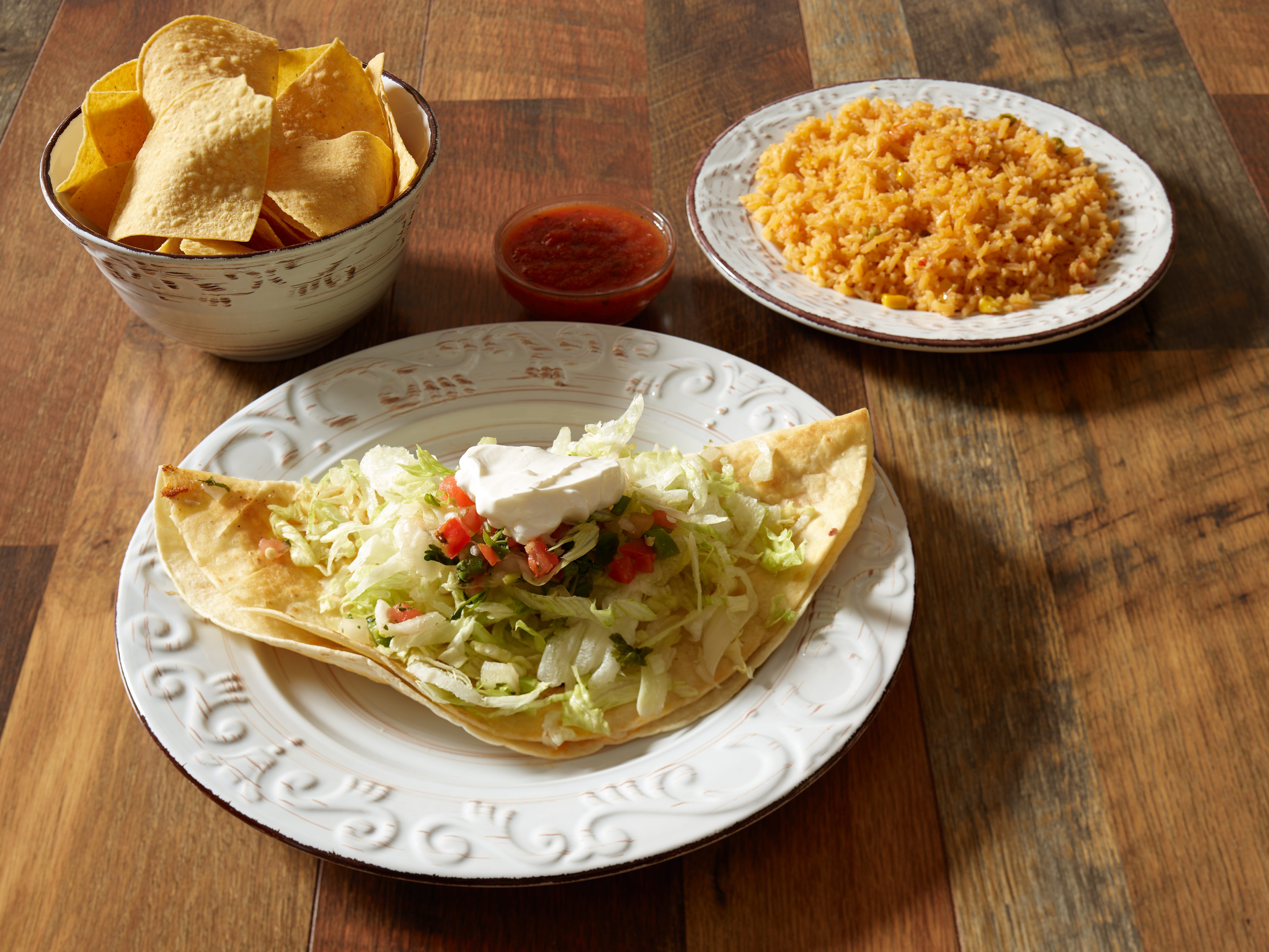 Order Shredded Chicken Quesadilla food online from Monte Alban Mexican Grill store, Webster on bringmethat.com