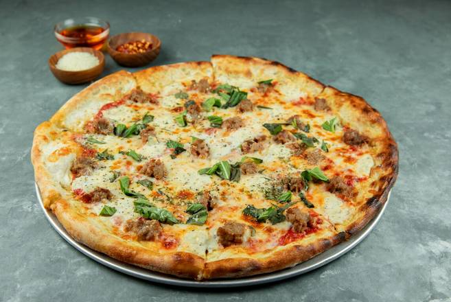 Order TRE PORCELLINI (THREE MEATS PIZZA) 10" food online from Patxi's Pizza store, Livermore on bringmethat.com