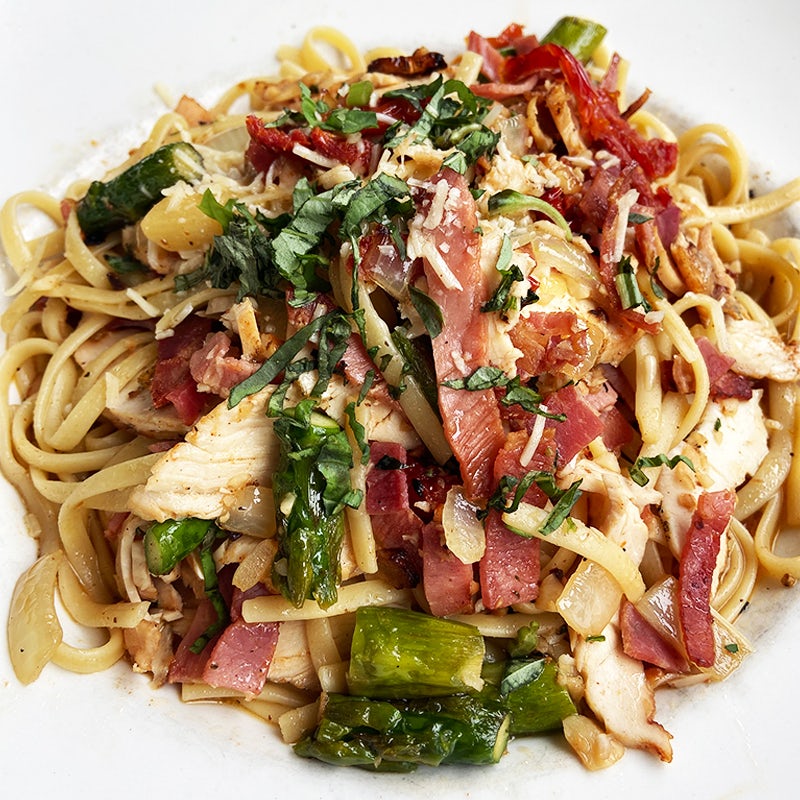 Order Chicken & Asparagus Linguine food online from Granite City Food & Brewery store, Kansas City on bringmethat.com