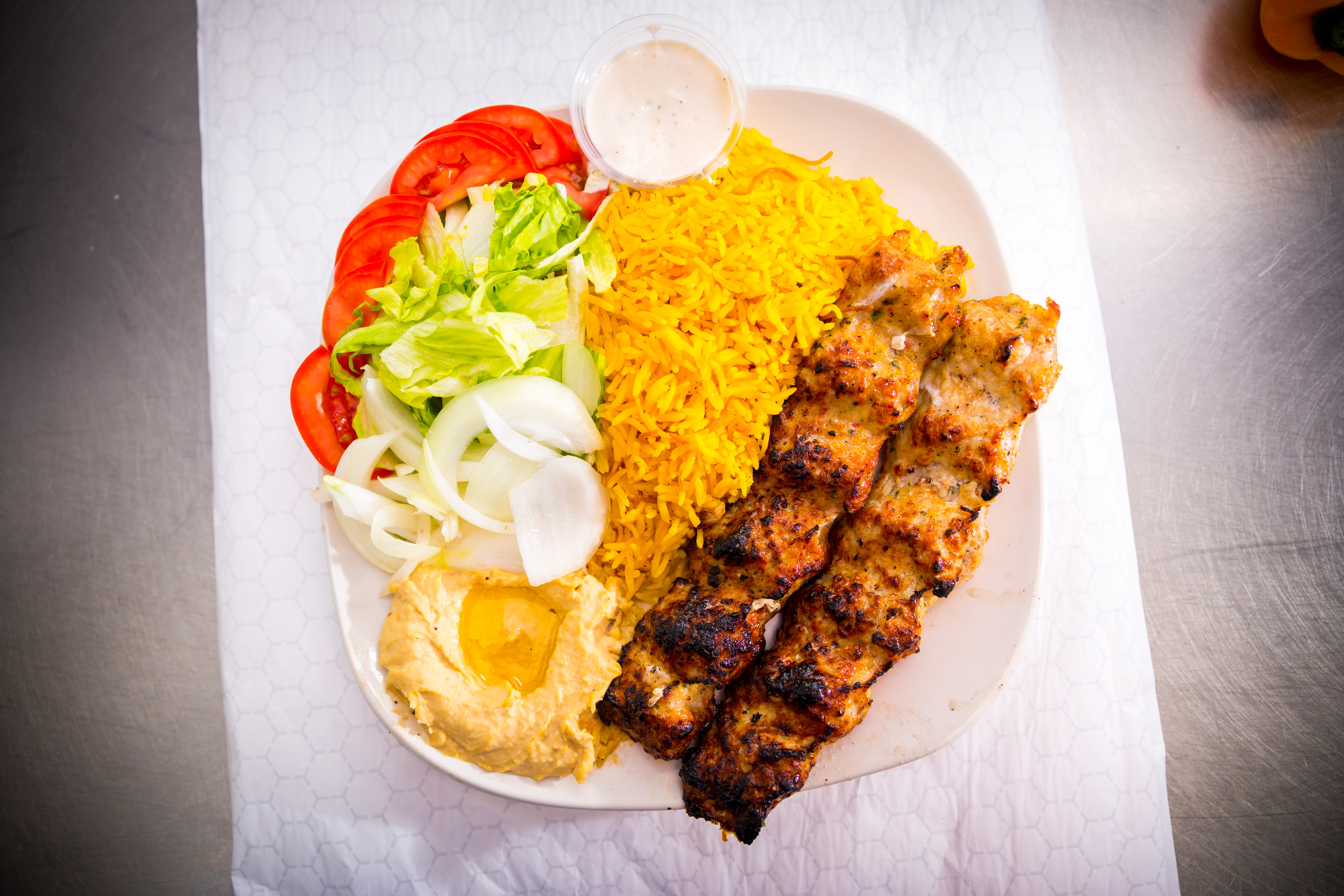 Order Chicken Kabob Plate food online from North Park Produce store, San Diego on bringmethat.com