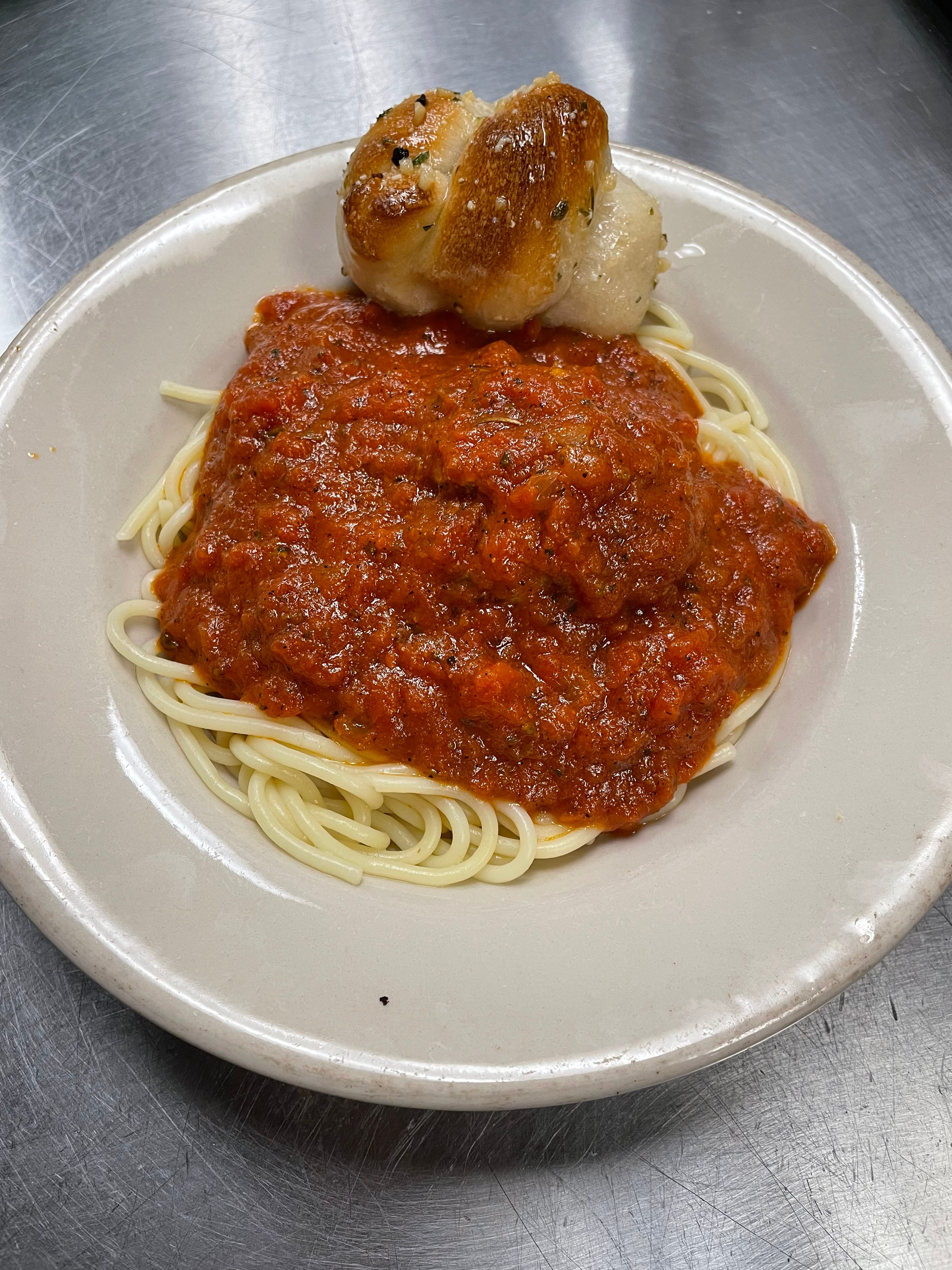 Order Spaghetti with One Meatball Lunch - Lunch food online from Brooklyn Pizza & Pasta store, Cincinnati on bringmethat.com