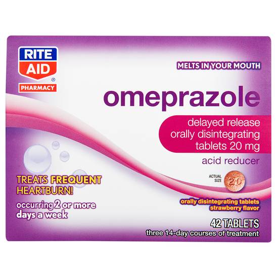 Order Rite Aid Omeprazole Orally Disintegrating Tablet (42 ct) food online from Rite Aid store, BETHEL PARK on bringmethat.com