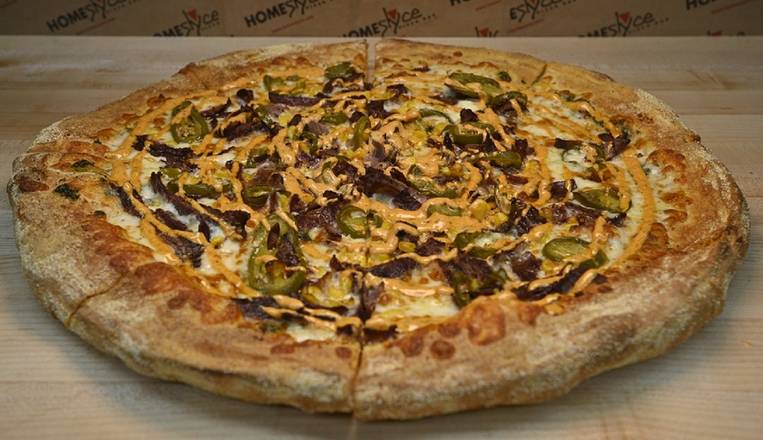 Order 12" Philly Steak & Cheese Pizza food online from Homeslyce store, Washington on bringmethat.com