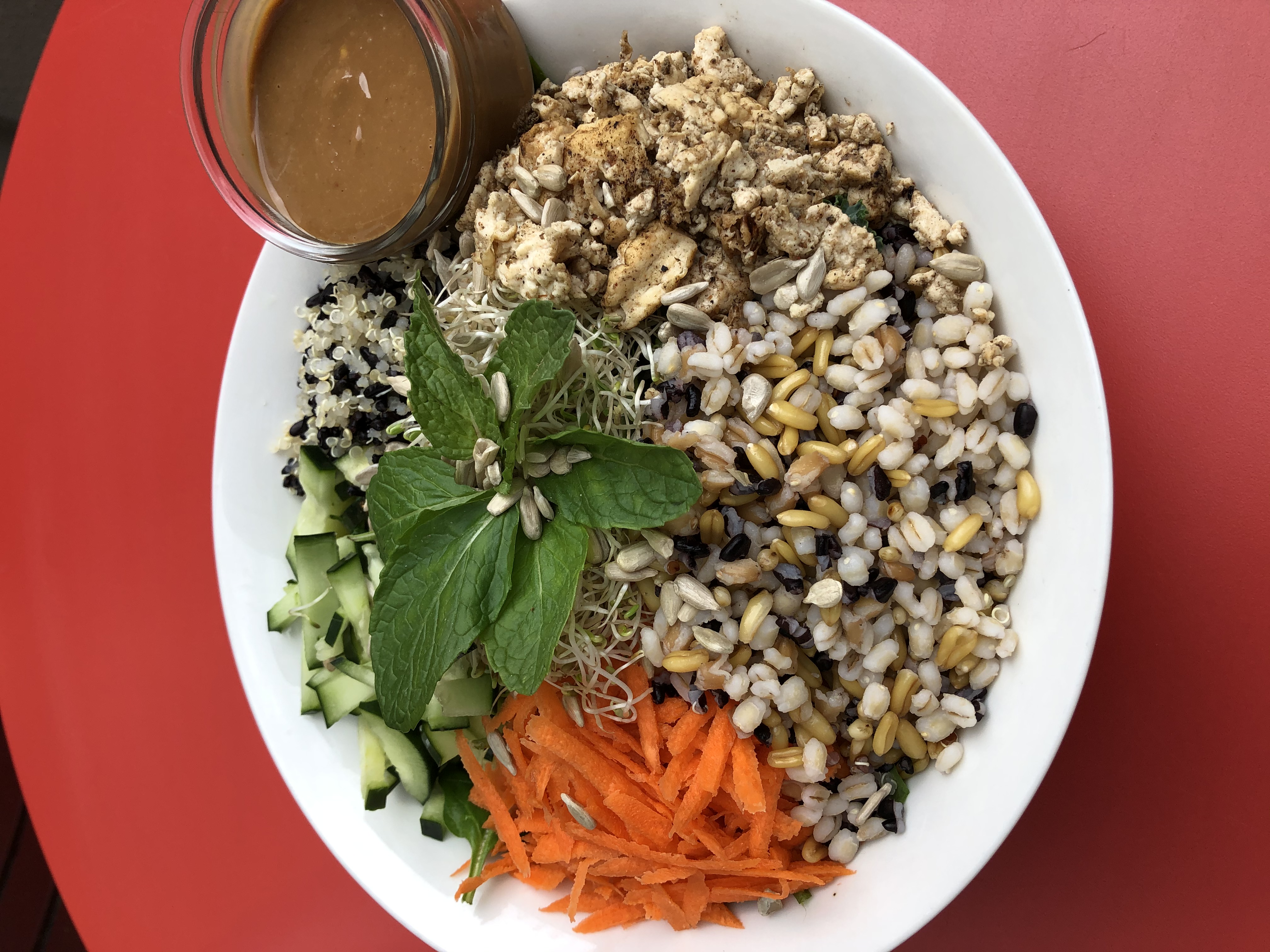 Order Vegan Greens and Grains Thai Dragon Bowl food online from Las Best Salad Bar Powered By Mrs. Winstons store, Los Angeles on bringmethat.com