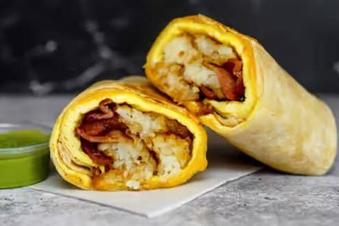 Order Bacon, Egg and Cheddar Burrito food online from Mr. Cheesesteak store, Durham on bringmethat.com