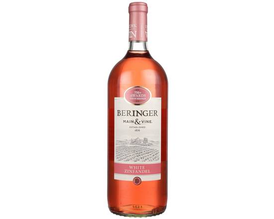 Order Beringer White Zinfandel California, 1.5L rose wine (10.0% ABV) food online from NEWBRIDGE WINES & SPIRITS CORP store, Levittown on bringmethat.com