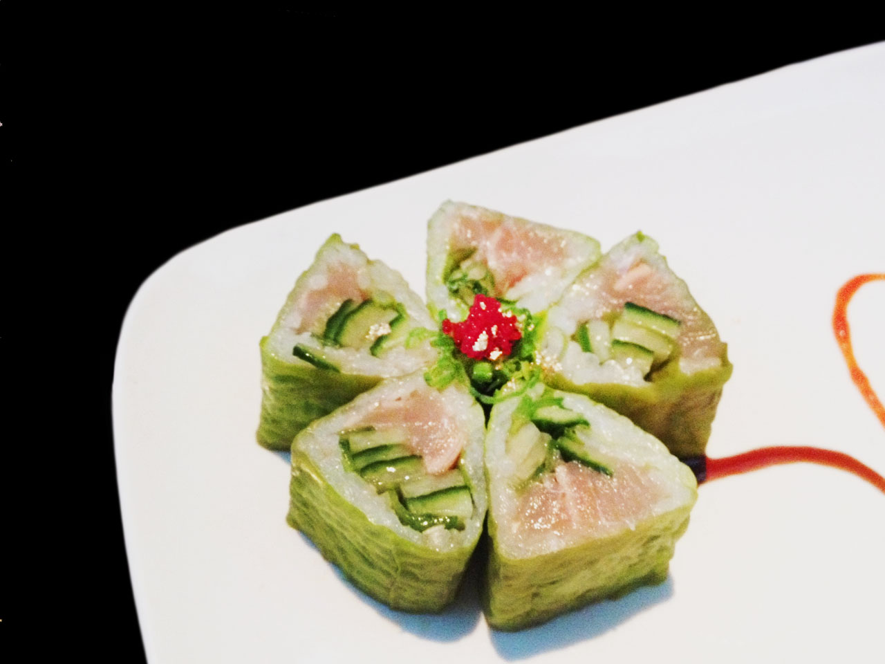 Order Hana's Roll food online from Kaya Sushi  store, El Segundo on bringmethat.com