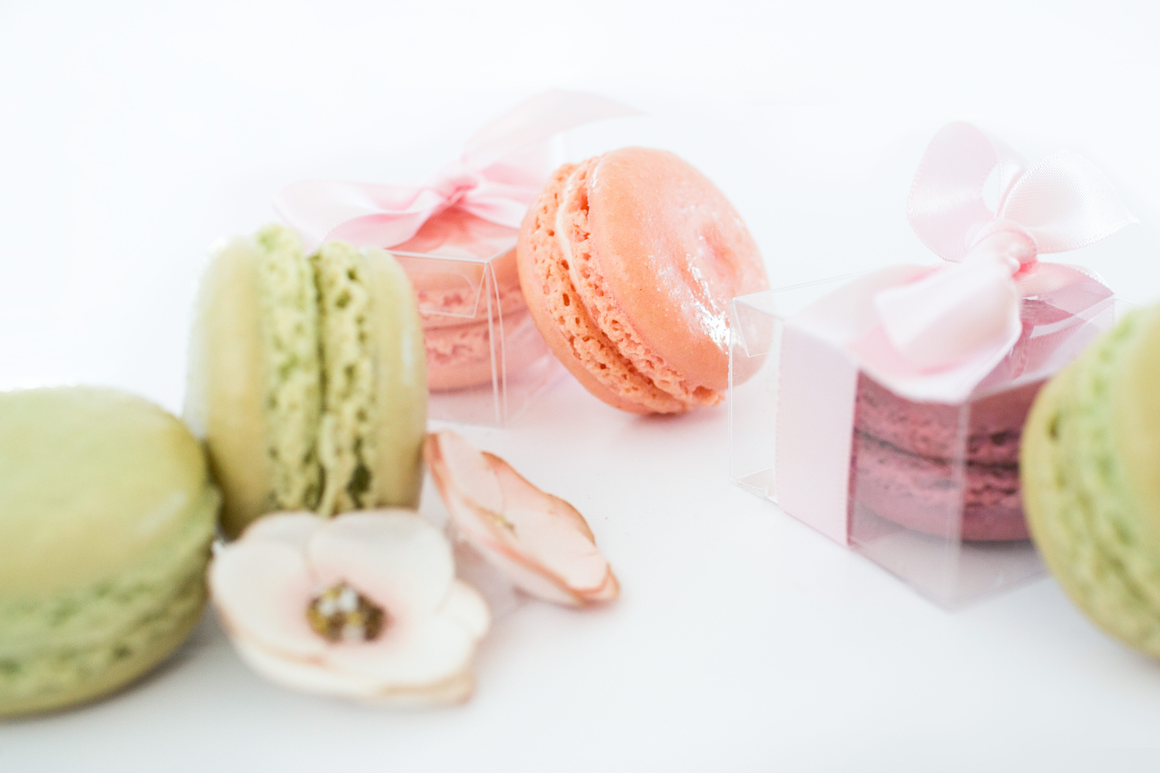 Order Clear Gift Box of Macarons Trio food online from Le Macaron French Pastries store, Huntsville on bringmethat.com