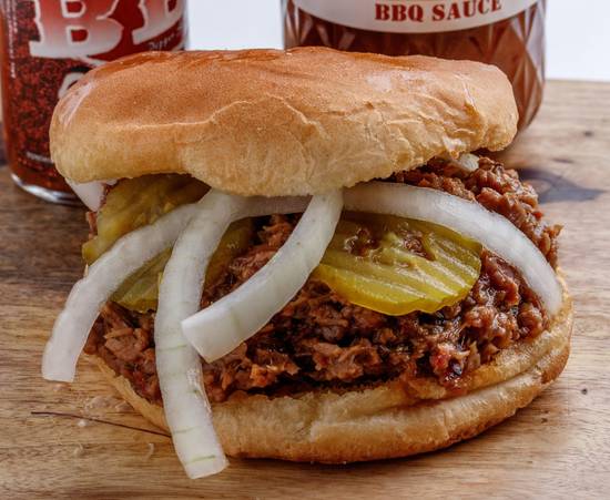 Order Chopped Brisket Sandwich food online from Boomtown BBQ store, Beaumont on bringmethat.com