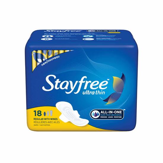 Order Stayfree Ultra Thin Pads - Regular with Wings food online from IV Deli Mart store, Goleta on bringmethat.com