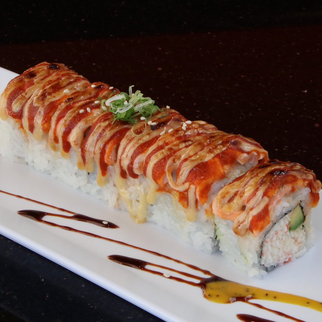 Order Baked Spicy Salmon Roll food online from Kyotori store, Garden Grove on bringmethat.com