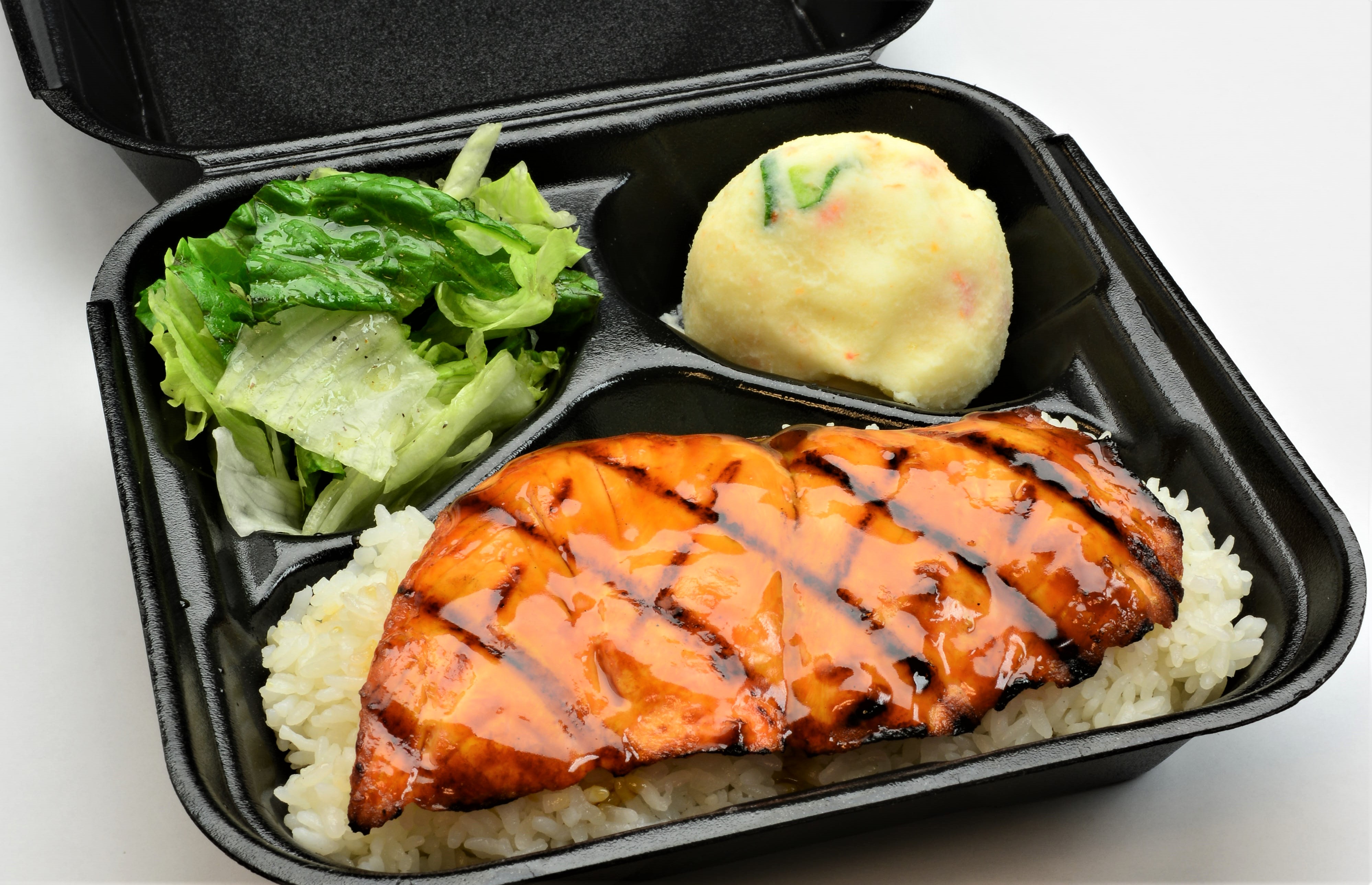 Order Salmon Teriyaki Plate food online from Roll It Sushi store, Newport Beach on bringmethat.com