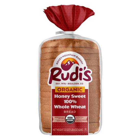 Order Rudi's Organic Honey Sweet 100% Whole Wheat 22oz, Frozen food online from Everyday Needs by Gopuff store, Tracy on bringmethat.com