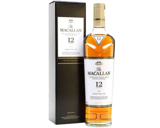 Order Macallan Scotch 12 year, 750mL liquor (40% ABV) food online from Ranch Market Too store, Yountville on bringmethat.com