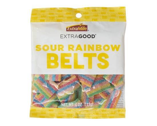 Order ExtraGood Sour Rainbow Belts 4oz food online from Extra Mile 3056 store, Vallejo on bringmethat.com