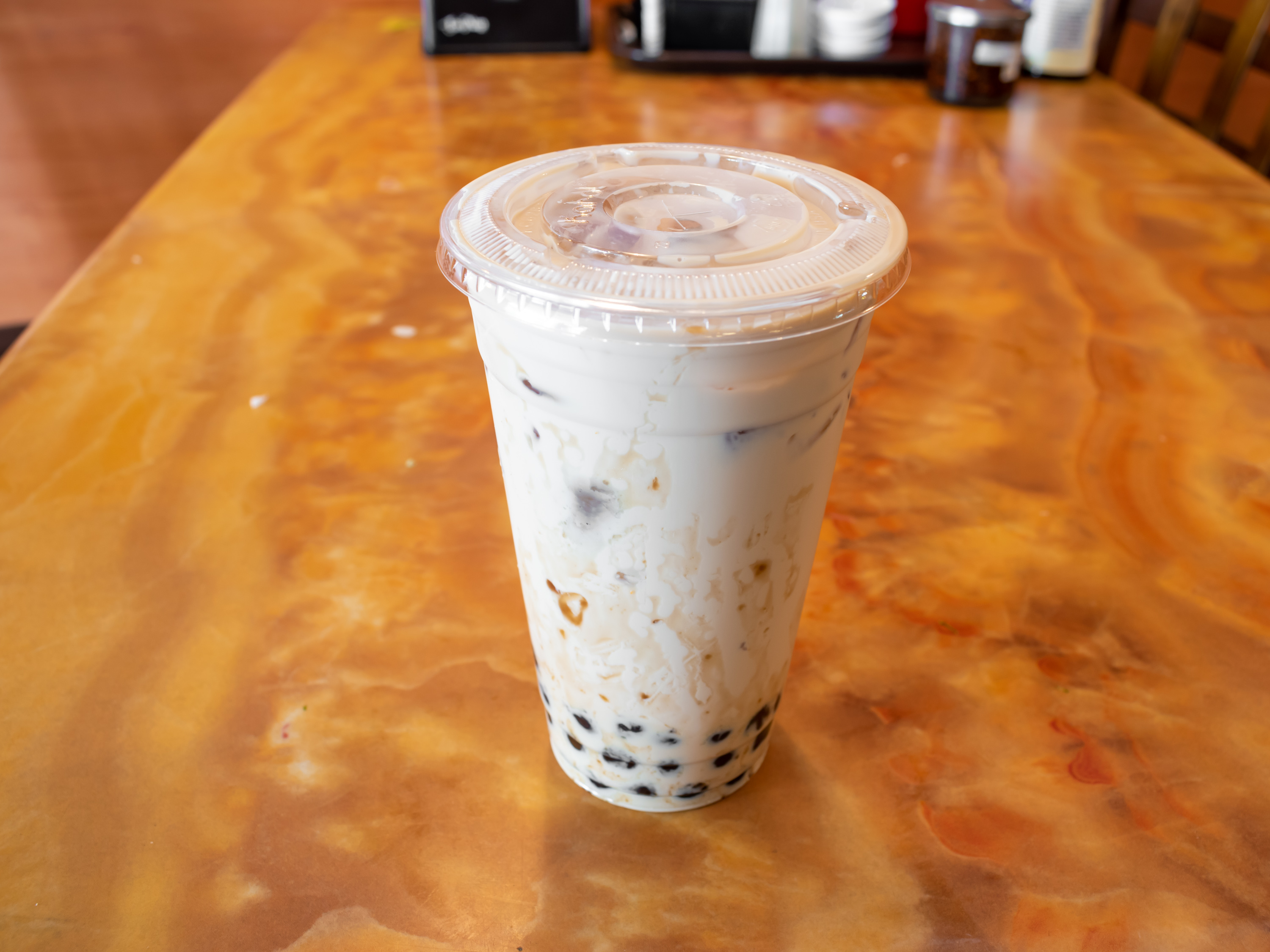 Order Brown sugar milktea- Tra Sua Duong Den food online from Pho Of The Desert store, Indio on bringmethat.com