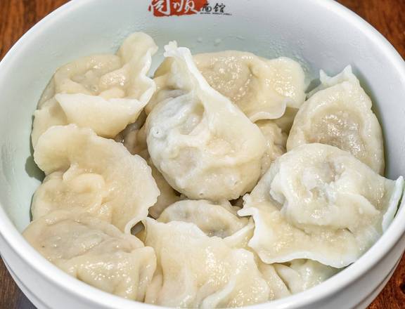 Order #Pork and Chives Dumplings猪肉韭菜饺子 food online from Beijing Noodle House 同顺面馆 store, Lake Forest on bringmethat.com