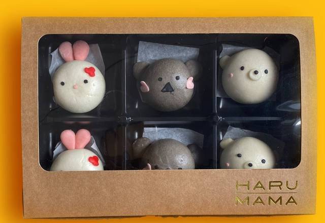 Order Sweet Character Bun Party Box food online from Harumama Noodles & Buns store, Carlsbad on bringmethat.com